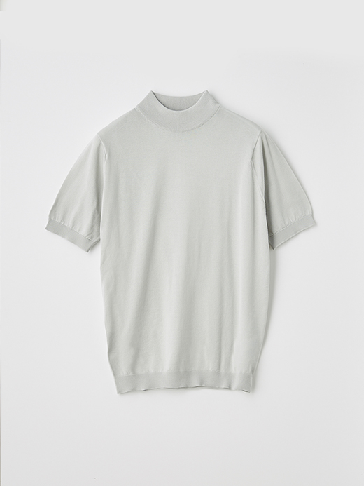 ユニセックス 30G 半袖モックネックニット 詳細画像 CLOUD 1