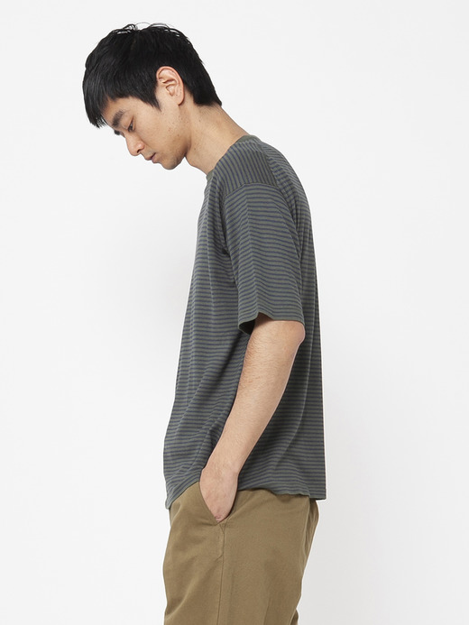 ユニセックス30G 半袖 マイクロボーダーニットTシャツ 詳細画像 NO3(S4631) 5