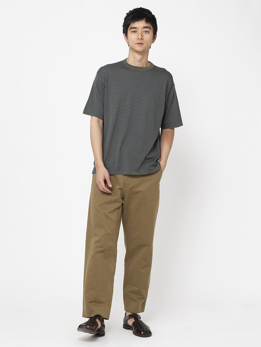 ユニセックス30G 半袖 マイクロボーダーニットTシャツ 詳細画像 NO3(S4631) 9
