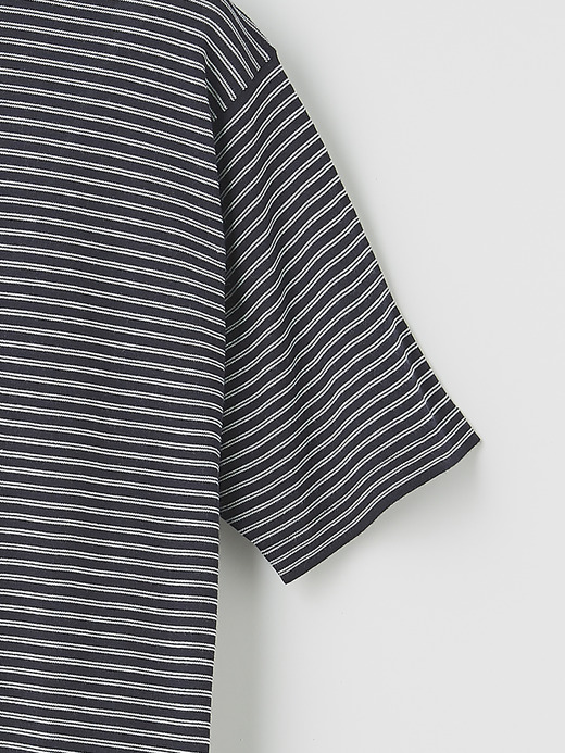 ユニセックス30G 半袖 マイクロボーダーニットTシャツ 詳細画像 NO4(S4631) 4