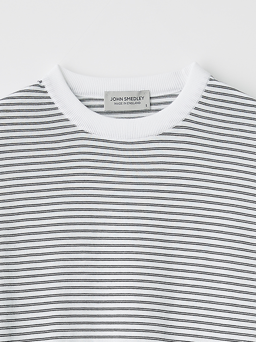 ユニセックス30G 半袖 マイクロボーダーニットTシャツ 詳細画像 NO5(S4631) 3