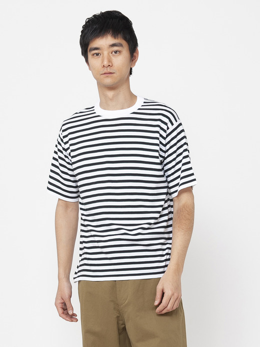 ユニセックス30G 半袖 ボーダーニットTシャツ 詳細画像 NO2(S4632) 7