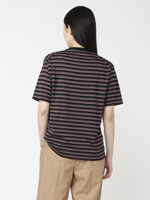 ユニセックス30G 半袖 ボーダーニットTシャツ 詳細画像 NO3(S4632) 6