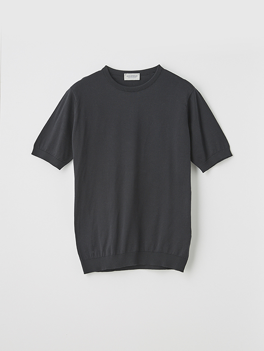 メンズ 30G 半袖クルーネックニット 詳細画像 BLACK 1