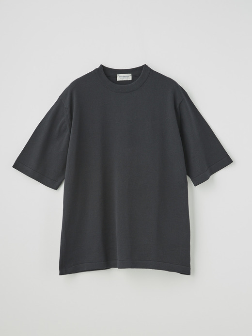 メンズ 24G 半袖 クルーネックニット 詳細画像 BLACK 1