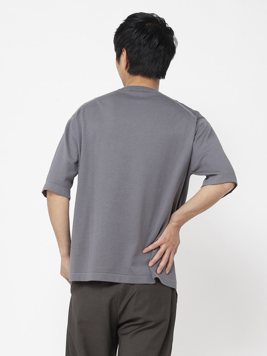 メンズ 24G 半袖 クルーネックニット 詳細画像 COBBLE GREY 4