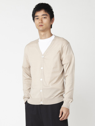 メンズ 30G 長袖 Vネックカーディガン【MODERN FIT】