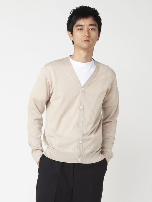 メンズ 30G 長袖 Vネックカーディガン【MODERN FIT】 詳細画像 ALMOND 3