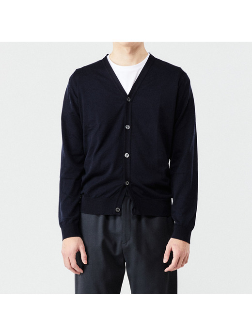 メンズ 30G 長袖 Vネックカーディガン【MODERN FIT】 詳細画像 NAVY 3