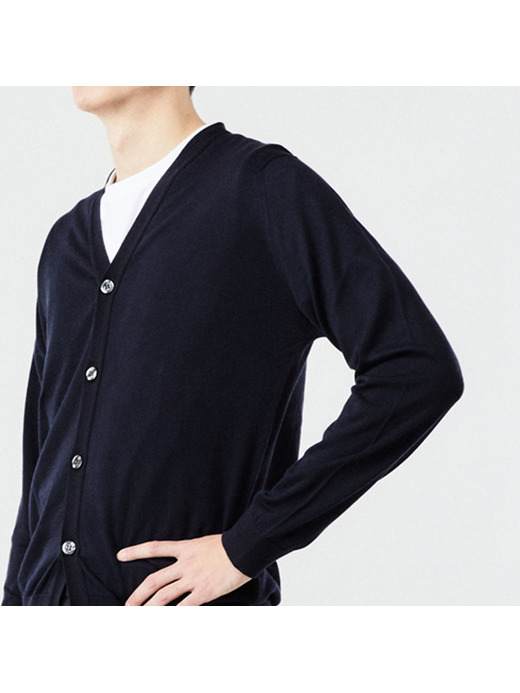 メンズ 30G 長袖 Vネックカーディガン【MODERN FIT】 詳細画像 NAVY 6