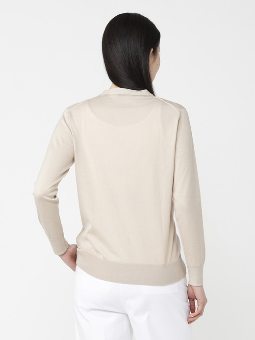 レディース 30G 長袖 Vネックカーディガン【MODERN FIT】 詳細画像 ALMOND 4