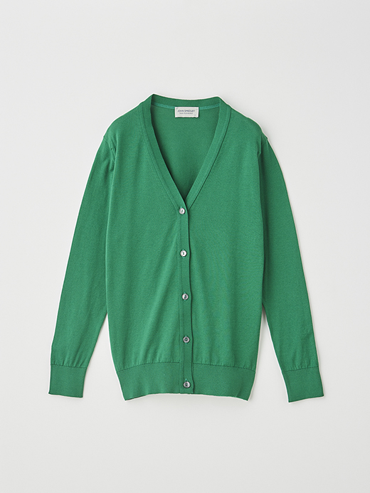 レディース 30G 長袖 Vネックカーディガン【MODERN FIT】 詳細画像 SCOTCH GREEN 1