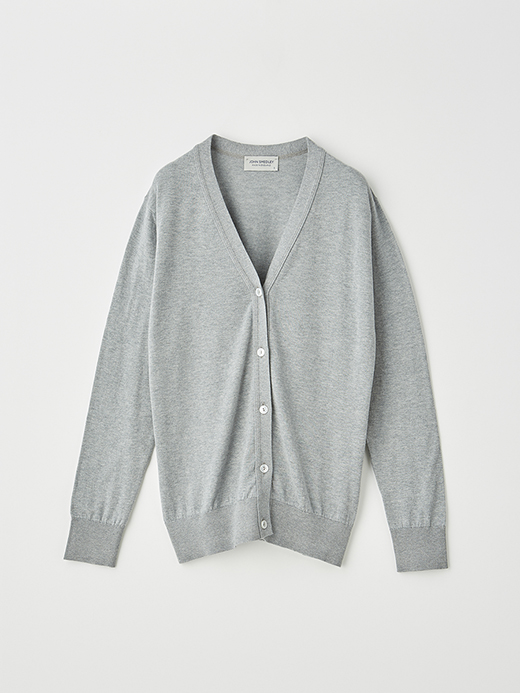 レディース 30G 長袖 Vネックカーディガン【MODERN FIT】 詳細画像 SILVER 1