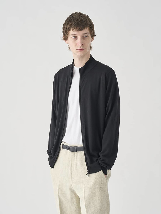 フルジップアップ長袖カーディガン | CLAYGATE | 24G STANDARD FIT 詳細画像 BLACK 1