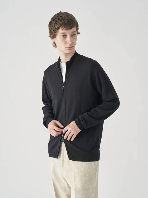 フルジップアップ長袖カーディガン | CLAYGATE | 24G STANDARD FIT 詳細画像 BLACK 5