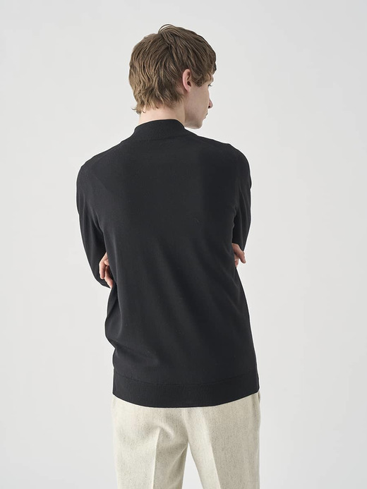 フルジップアップ長袖カーディガン | CLAYGATE | 24G STANDARD FIT 詳細画像 BLACK 8