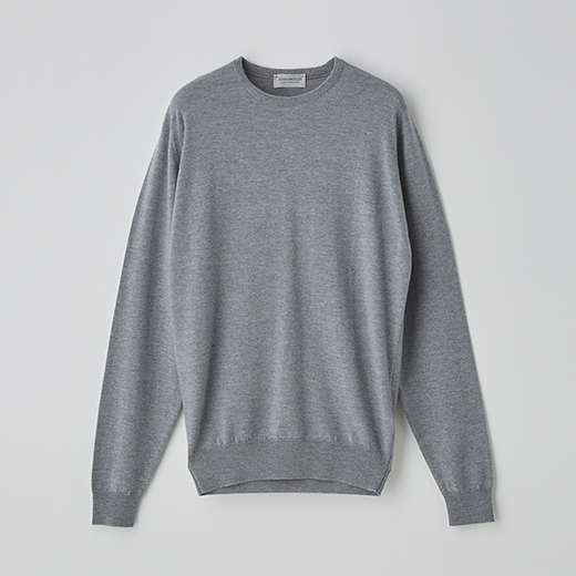 クルーネック長袖ニットプルオーバー | FARHILL | 24G STANDARD FIT 詳細画像 SILVER 1