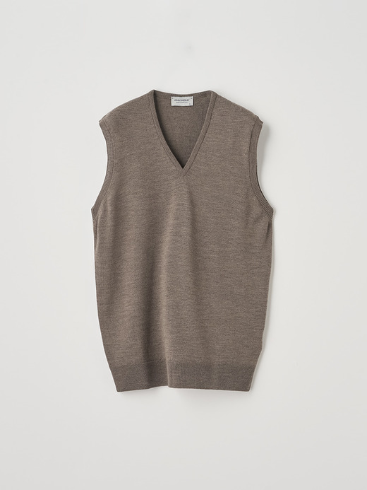 Ｖネックニットベスト | HADFIELD | 24G STANDARD FIT 詳細画像 MUSHROOM 1