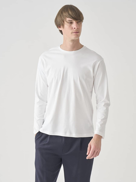 スビンコットン長袖Ｔシャツ｜UNDERWEAR for MEN 詳細画像 NO1(L0348UTS920_ホワイト) 4