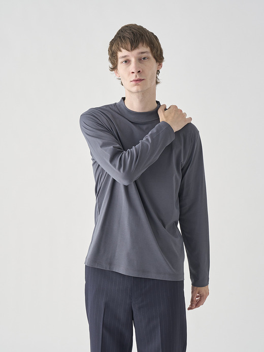 スビンコットンモックネック長袖Ｔシャツ｜UNDERWEAR for MEN 詳細画像 NO3(L0348UTS921_チャコールグレー) 2