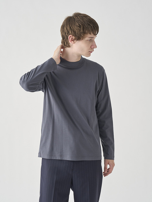 スビンコットンモックネック長袖Ｔシャツ｜UNDERWEAR for MEN 詳細画像 NO3(L0348UTS921_チャコールグレー) 3