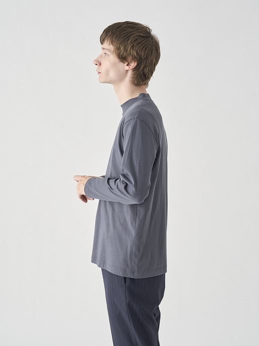 スビンコットンモックネック長袖Ｔシャツ｜UNDERWEAR for MEN 詳細画像 NO3(L0348UTS921_チャコールグレー) 4
