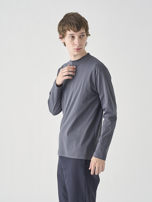 スビンコットンモックネック長袖Ｔシャツ｜UNDERWEAR for MEN 詳細画像 NO3(L0348UTS921_チャコールグレー) 5