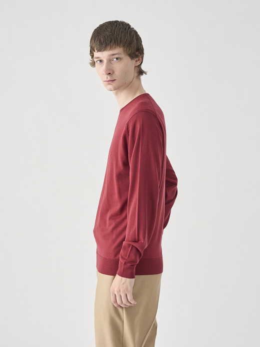 クルーネック長袖ニットプルオーバー | SCANLAN | 30G MODERN FIT 詳細画像 RED JASPER 5