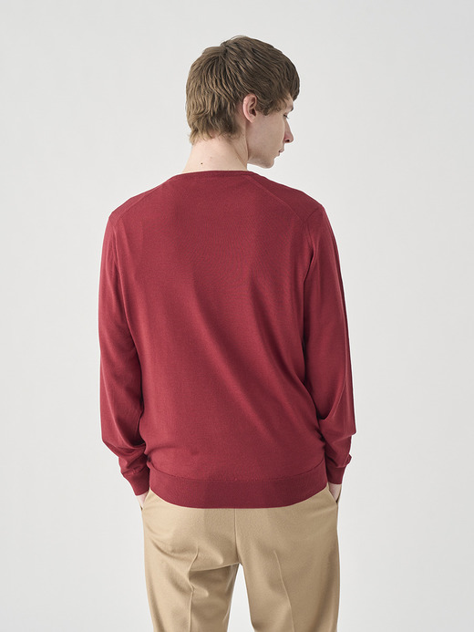 クルーネック長袖ニットプルオーバー | SCANLAN | 30G MODERN FIT 詳細画像 RED JASPER 6