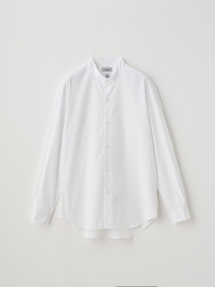 HIGH COUNT POPLIN BAND COLLAR SHIRT