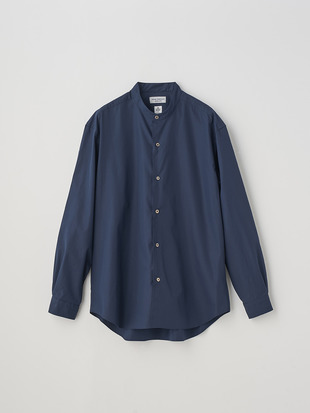 HIGH COUNT POPLIN BAND COLLAR SHIRT