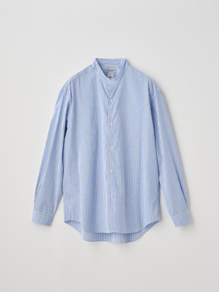 HIGH COUNT POPLIN BAND COLLAR SHIRT