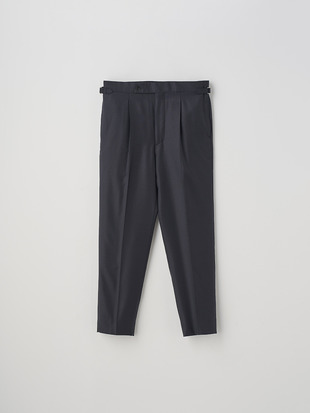 SUPER 130's HOPSACK SIDE BELTED PANTS