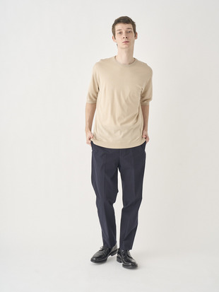 COTTON LINEN TAPERED PANTS