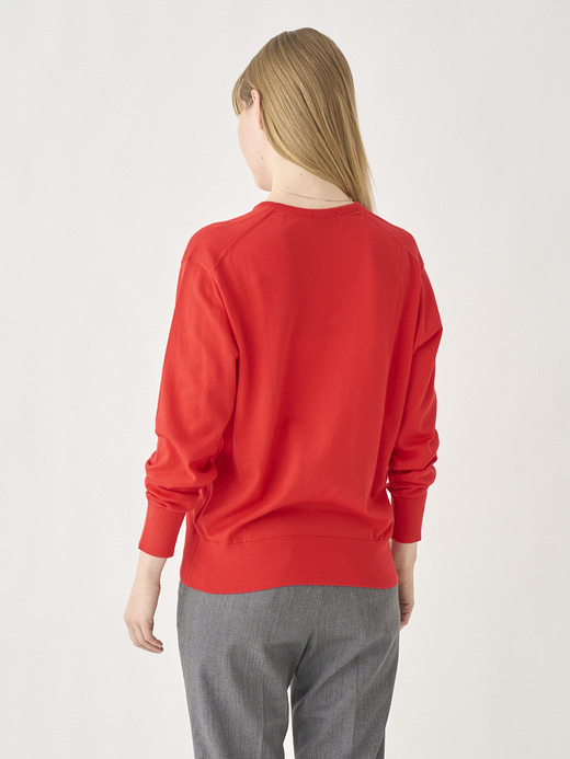 V-neck Long sleeved Sweater | ANNE | 30G COMMON FIT 詳細画像 BLAZE RED 4