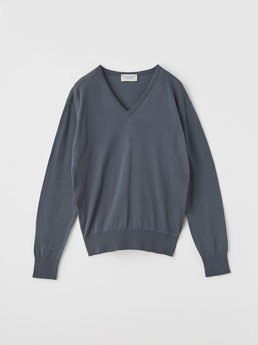 V-neck Long sleeved Sweater | ANNE | 30G COMMON FIT 詳細画像 GRANITE 1