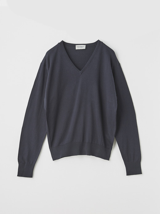 V-neck Long sleeved Sweater | ANNE | 30G COMMON FIT 詳細画像 NAVY 1