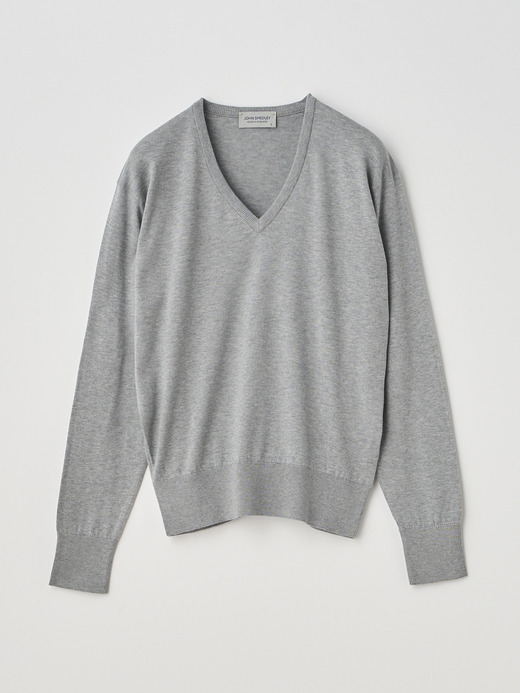 V-neck Long sleeved Sweater | ANNE | 30G COMMON FIT 詳細画像 SILVER 1