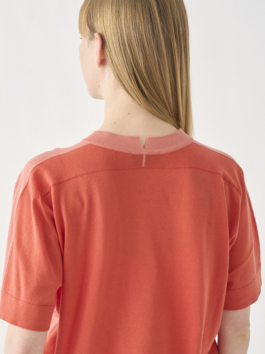Round neck Open welt hem Colour blocked T-shirt | ANSLEY | 30G 詳細画像 NO2(ANSLEY) 5