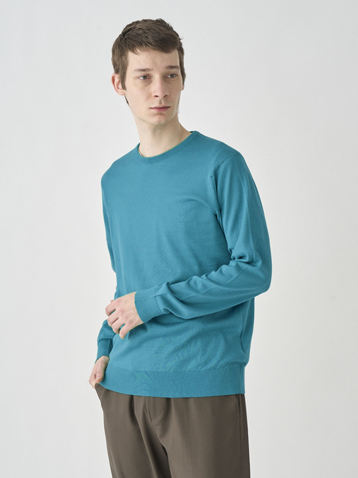 Crew neck Long sleeved Pullover | DAVID | 30G MODERN FIT 詳細画像 ATOLL TEAL 2