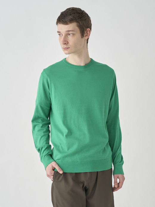 Crew neck Long sleeved Pullover | DAVID | 30G MODERN FIT 詳細画像 GREEN FLARE 1