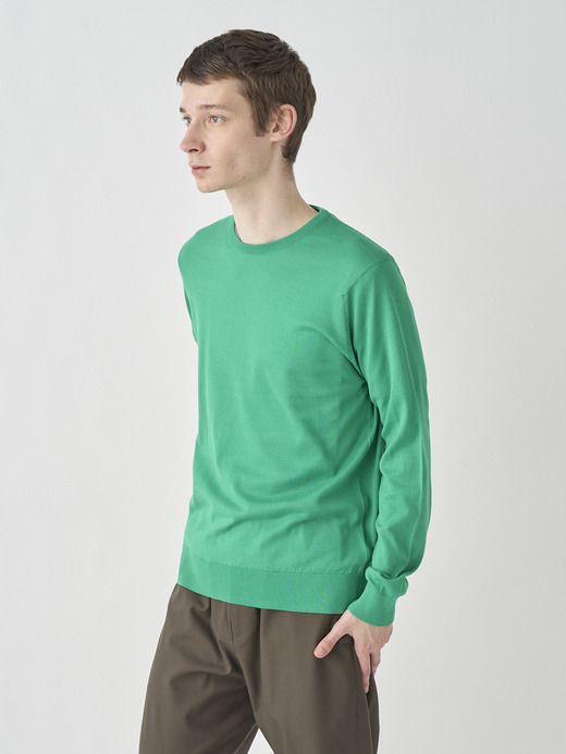Crew neck Long sleeved Pullover | DAVID | 30G MODERN FIT 詳細画像 GREEN FLARE 3