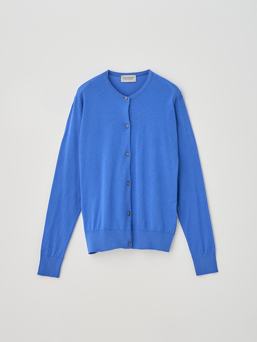 Round neck Long sleeved Cardigan | ELINOR | 30G MODERN FIT 詳細画像 ELECTRIC BLUE 1