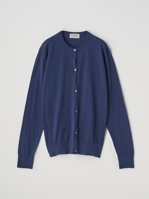 Round neck Long sleeved Cardigan | ELINOR | 30G MODERN FIT 詳細画像 FRENCH NAVY 1