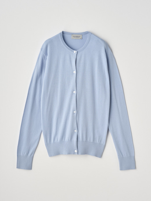 Round neck Long sleeved Cardigan | ELINOR | 30G MODERN FIT 詳細画像 MIRAGE BLUE 2