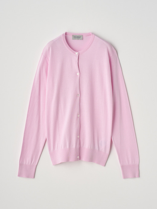 Round neck Long sleeved Cardigan | ELINOR | 30G MODERN FIT 詳細画像 MALLOW PINK 1