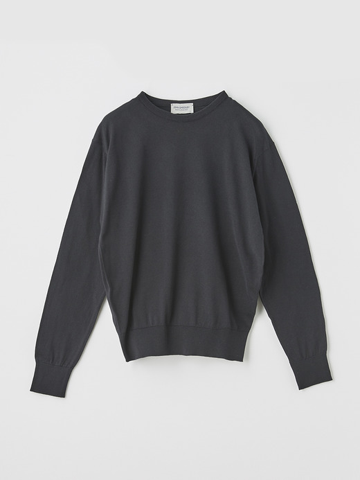 Round neck Long sleeved Sweater | EMMA | 30G COMMON FIT 詳細画像 BLACK 1