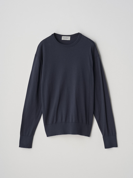 Round neck Long sleeved Sweater | EMMA | 30G COMMON FIT 詳細画像 NAVY 2