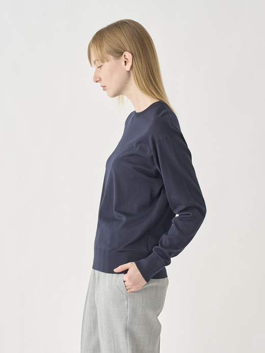 Round neck Long sleeved Sweater | EMMA | 30G COMMON FIT 詳細画像 NAVY 3
