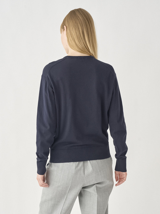 Round neck Long sleeved Sweater | EMMA | 30G COMMON FIT 詳細画像 NAVY 5